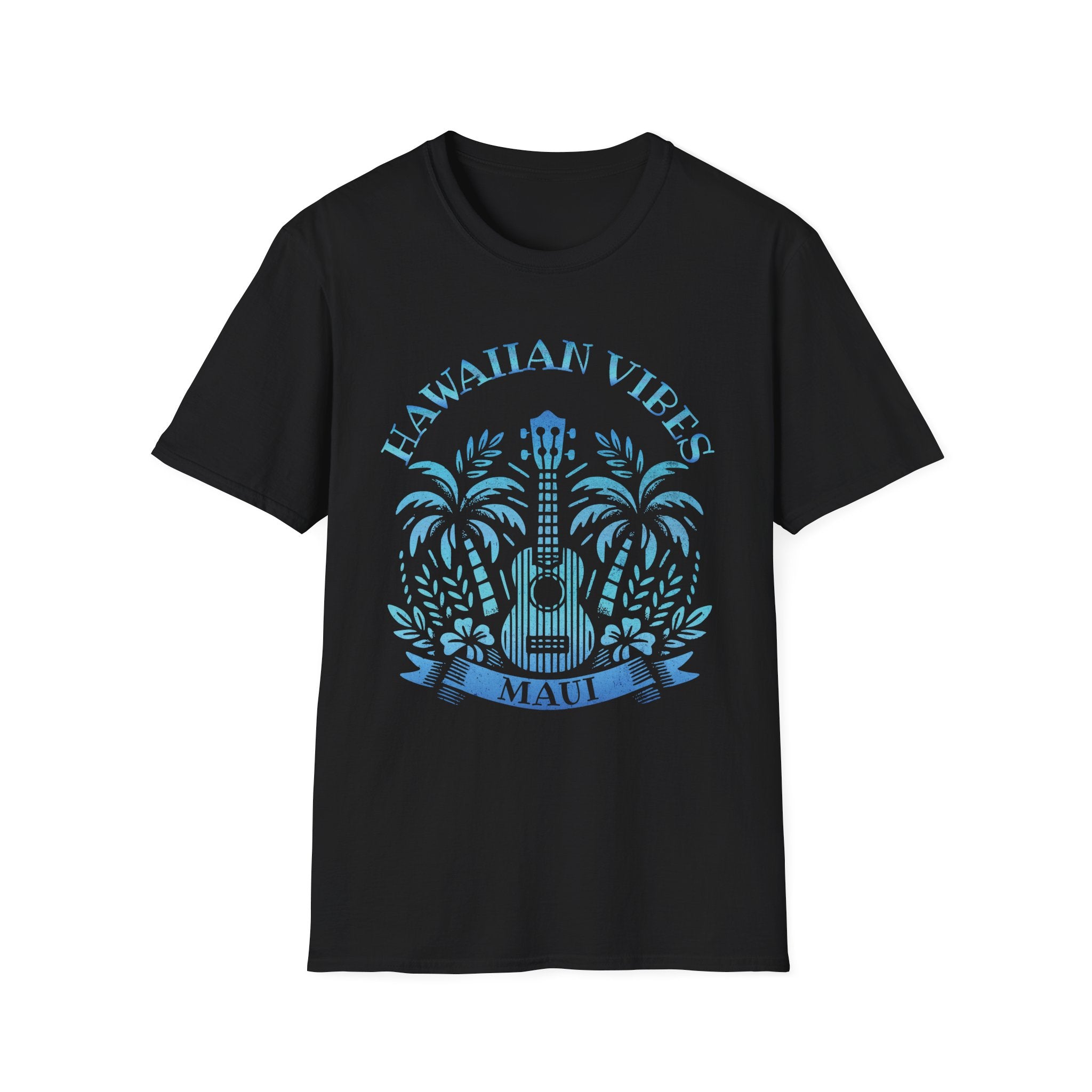Maui Hawaii Hawaiian Vibes T-Shirt — Ukulele & Palm Trees