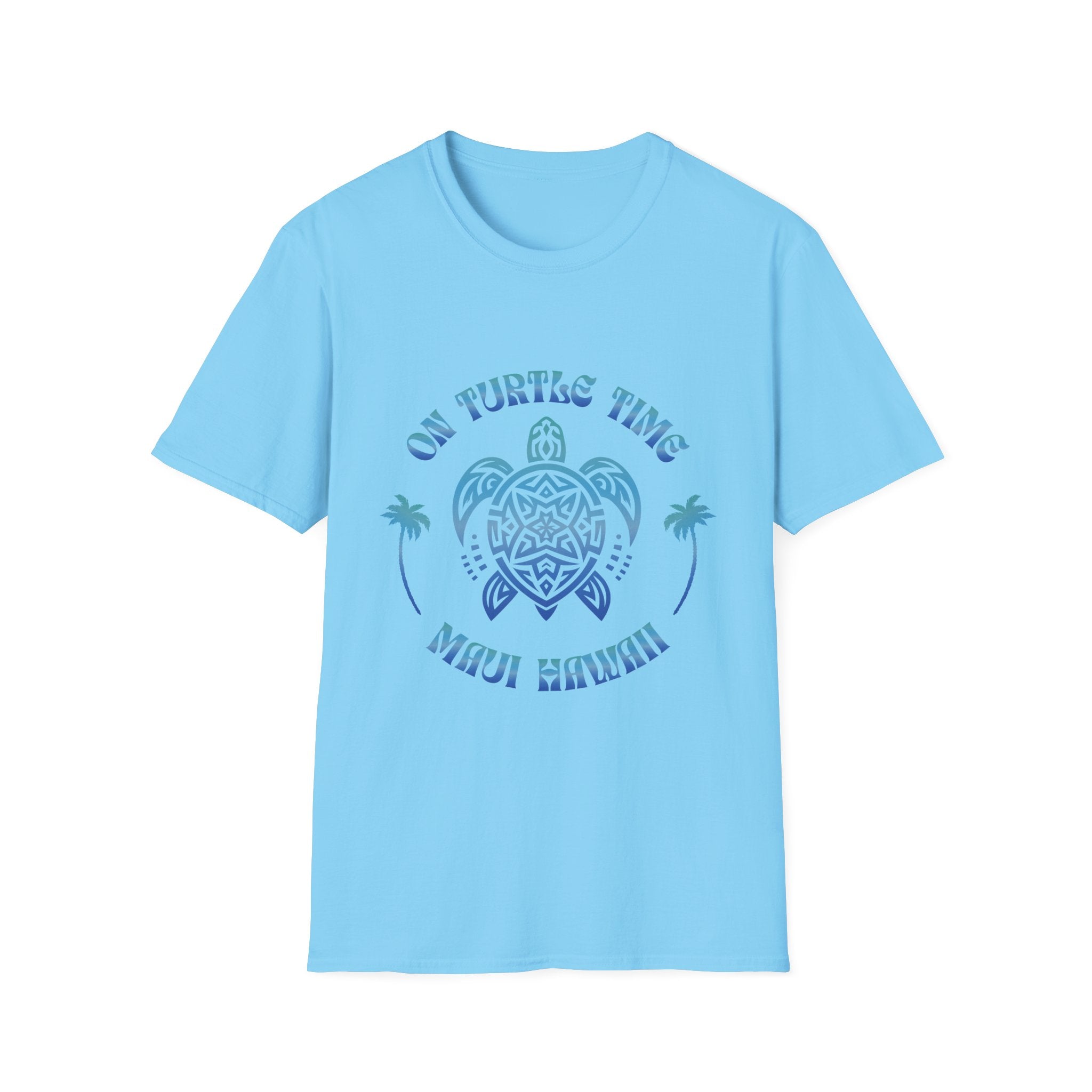 On Turtle Time Maui T-Shirt — Tribal Sea Turtle Palm Beach Tee