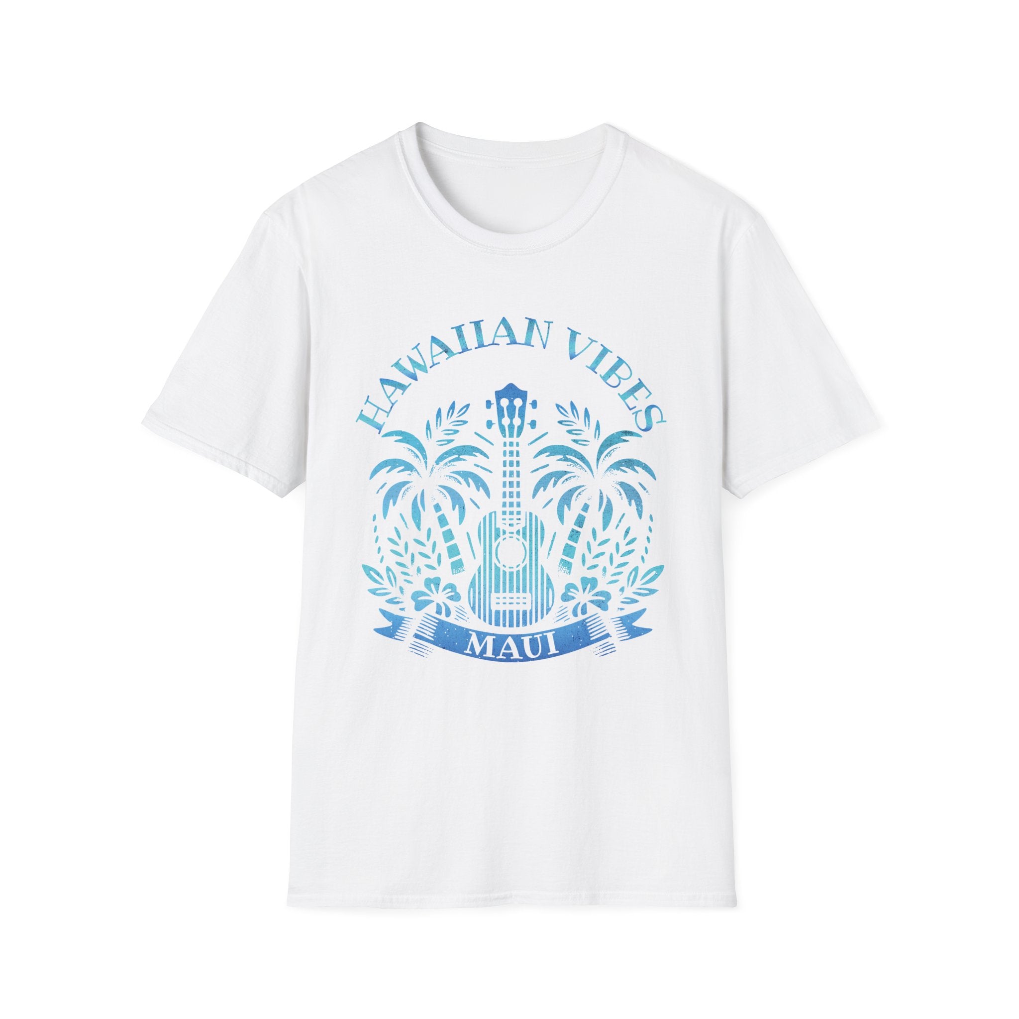 Maui Hawaii Hawaiian Vibes T-Shirt — Ukulele & Palm Trees