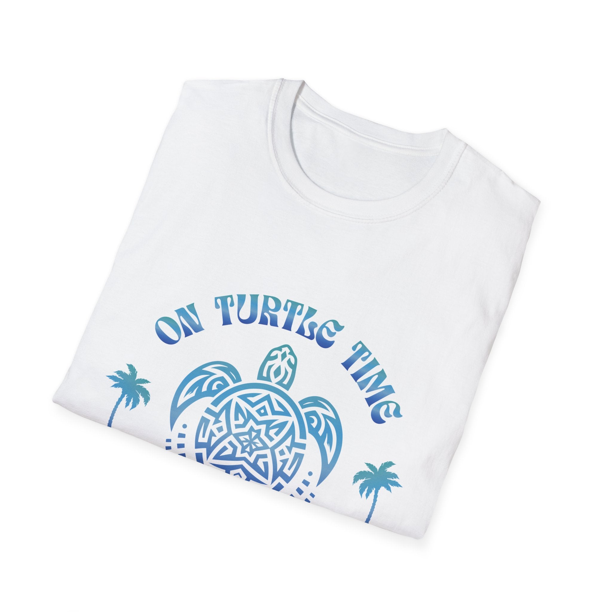 On Turtle Time Maui T-Shirt — Tribal Sea Turtle Palm Beach Tee