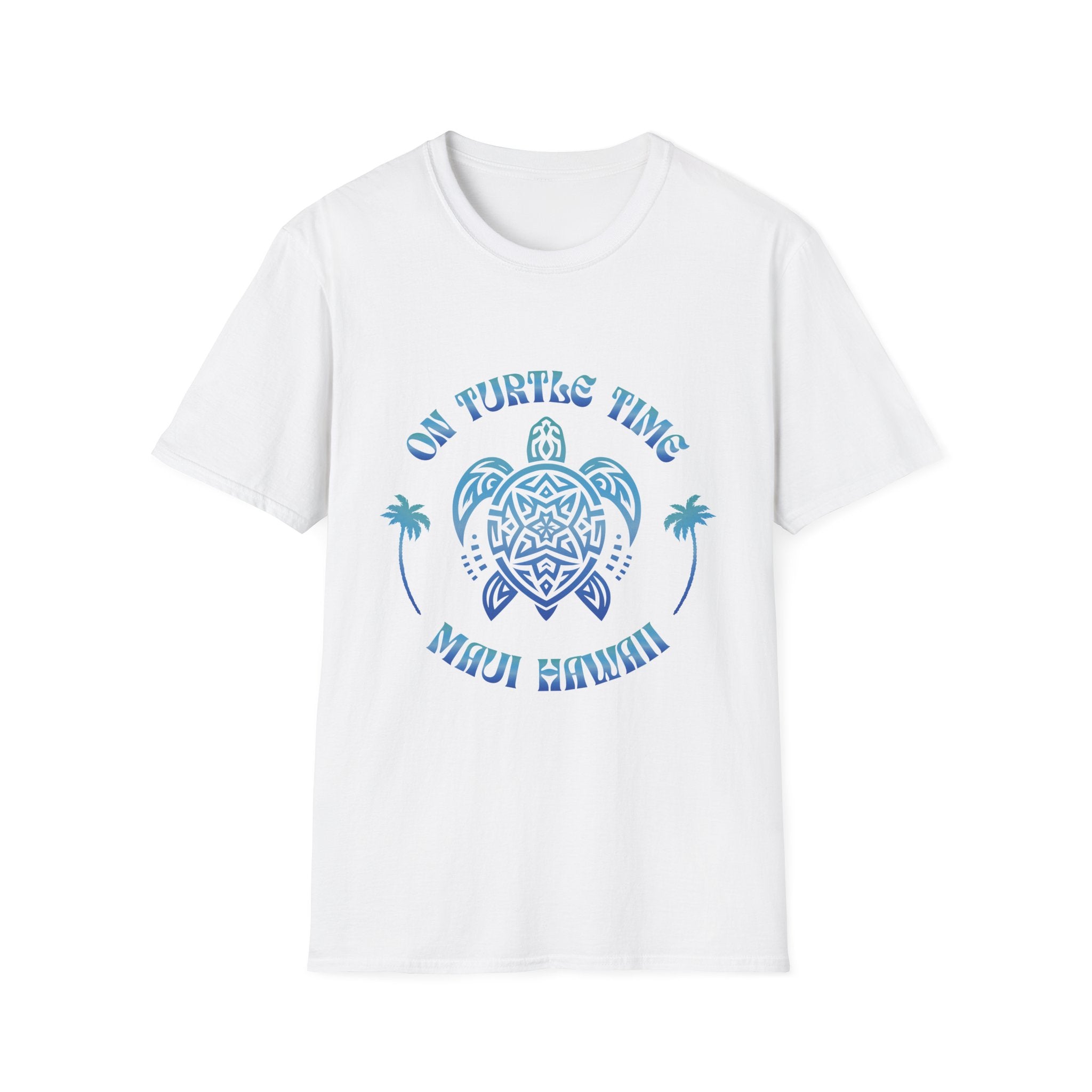 On Turtle Time Maui T-Shirt — Tribal Sea Turtle Palm Beach Tee